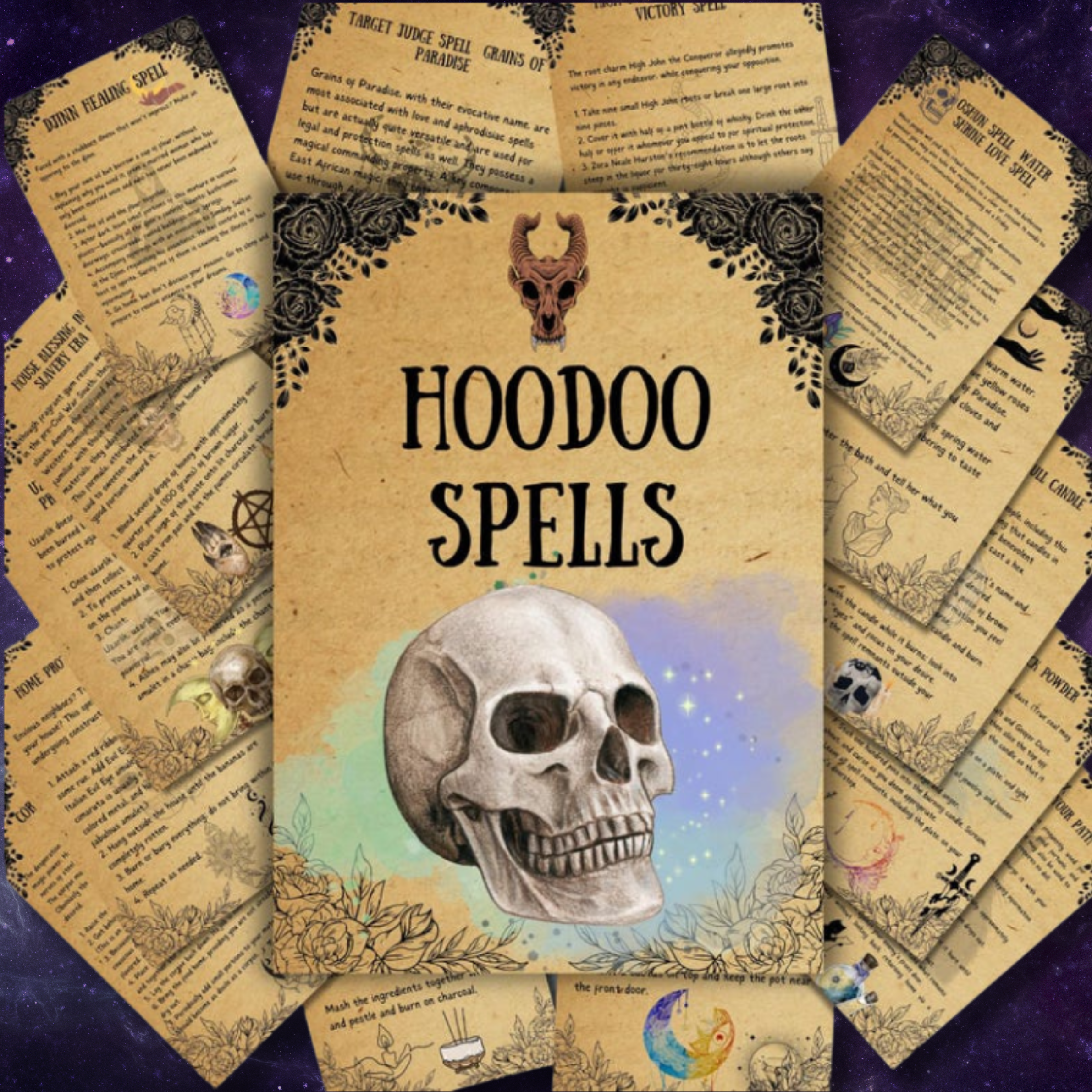 Comprehensive Hoodoo Spellbook: Printable Wicca Rituals and Magic Pages for Your Book of Shadows - Perfect for Beginner Witches!