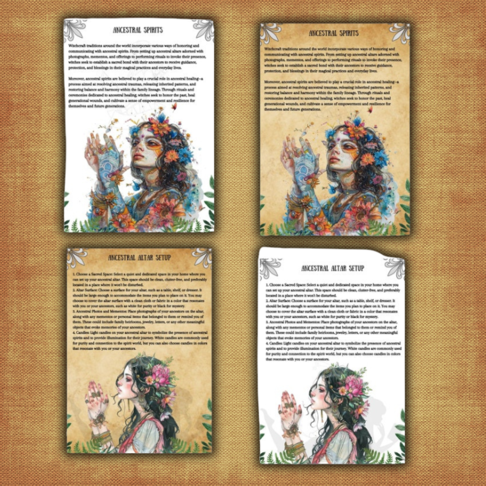 Ancestral Spirits Grimoire Pages | Beginner Book of Shadows | Pagan Rituals | Printable Witchcraft & Occult BOS Pages