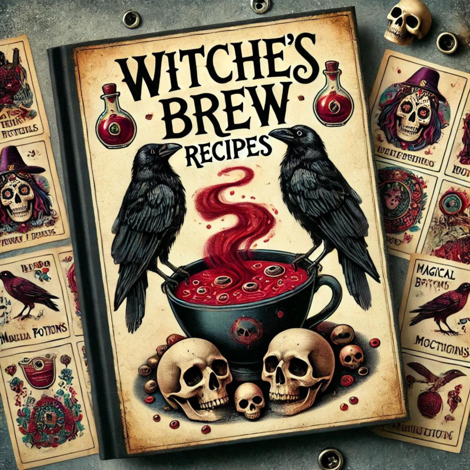 Secret Witch's Brew Recipe Grimoire Pages | Printable Wicca Magic Tea | Book of Shadows | Pagan Witchcraft BOS Pages