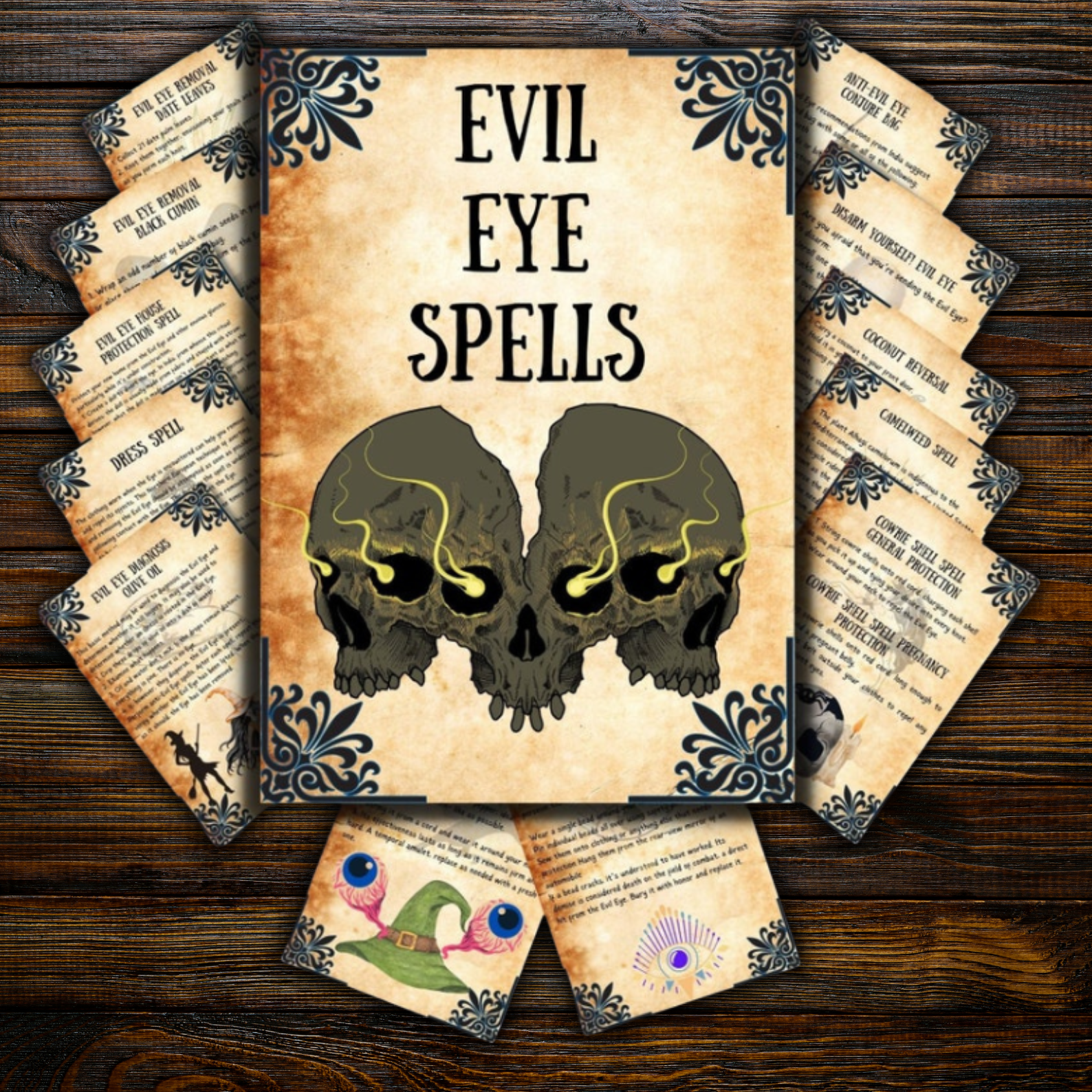 Ultimate Evil Eye Spells | Printable Book of Shadows | Wicca Magic & Pagan Grimoire Pages | Baby Witches PDF & Ritual Spellbook