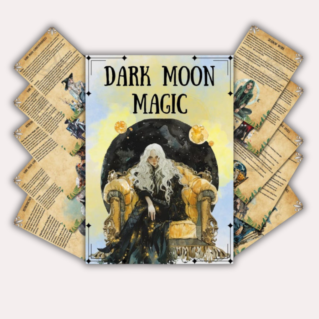 Dark Moon Magic Grimoire Pages: Printable Book of Shadows for Lunar Witchcraft, Moon Rituals, and Pagan Practices