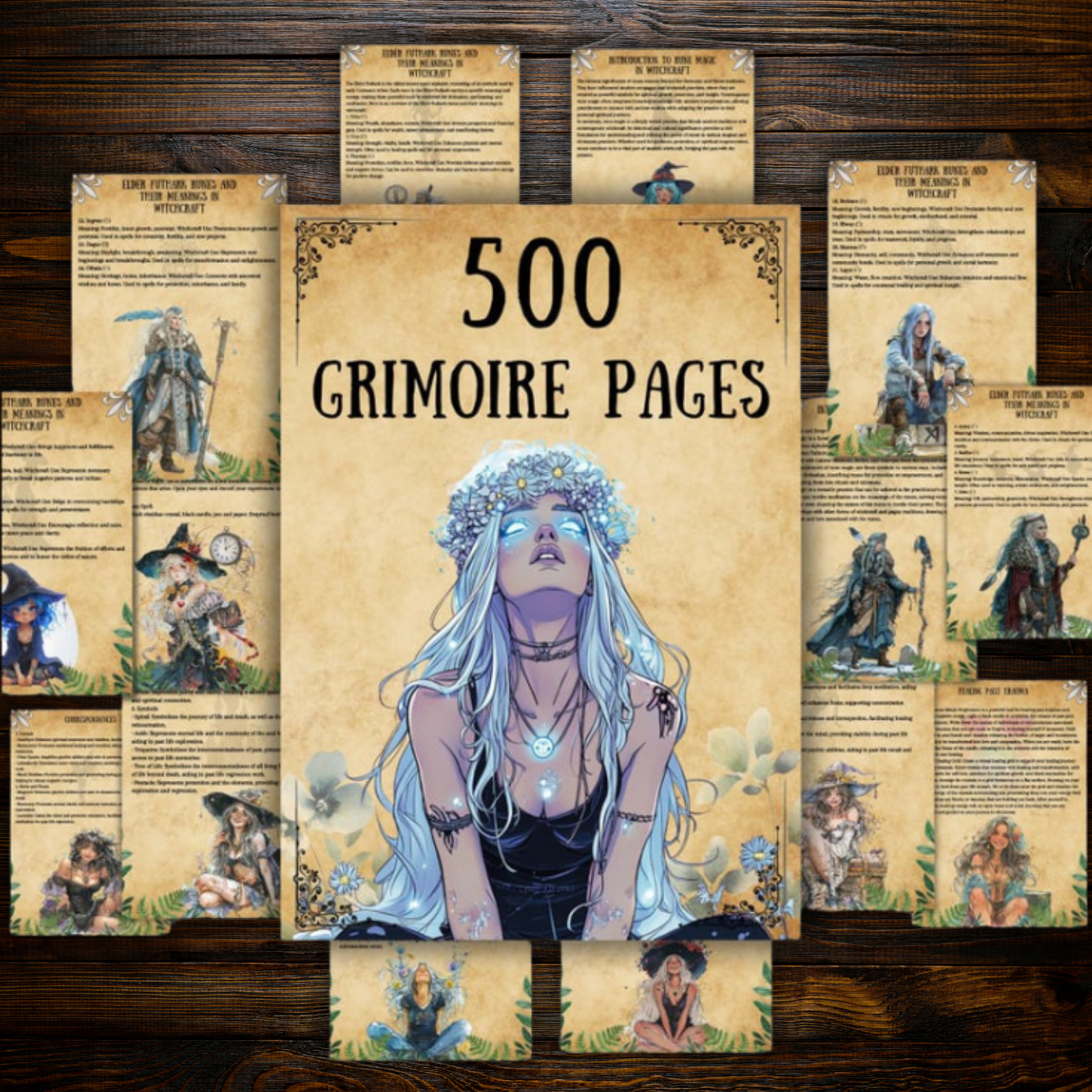 500 Grimoire Pages Bundle | Witchcraft Book of Shadows | Printable Wicca, Pagan Rituals, Witchy Journal, Magic BOS Pages