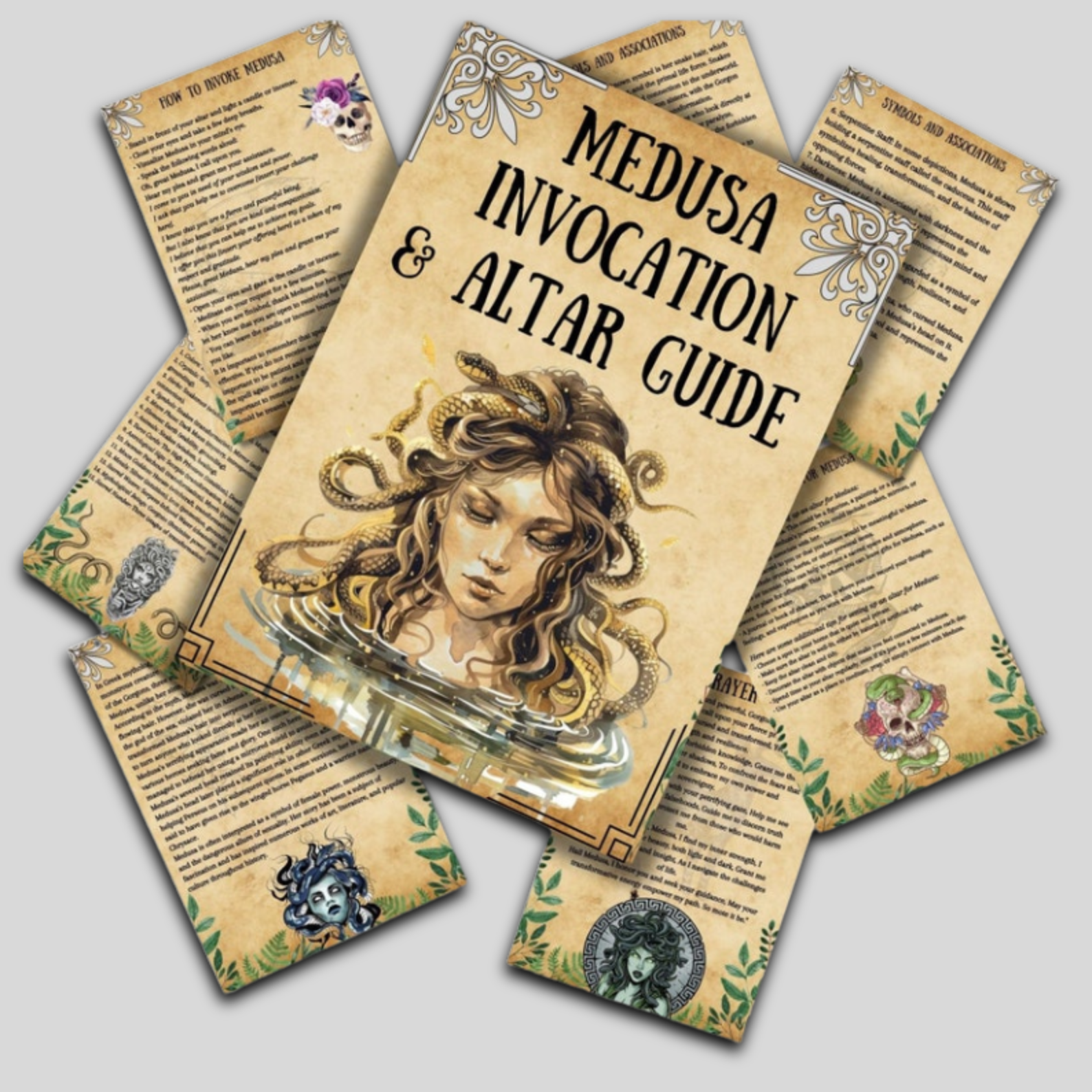 Medusa Altar Guide: Printable Grimoire Pages for Invocation and Prayer | Witchcraft, Wicca, Pagan Profile for Baby Witches