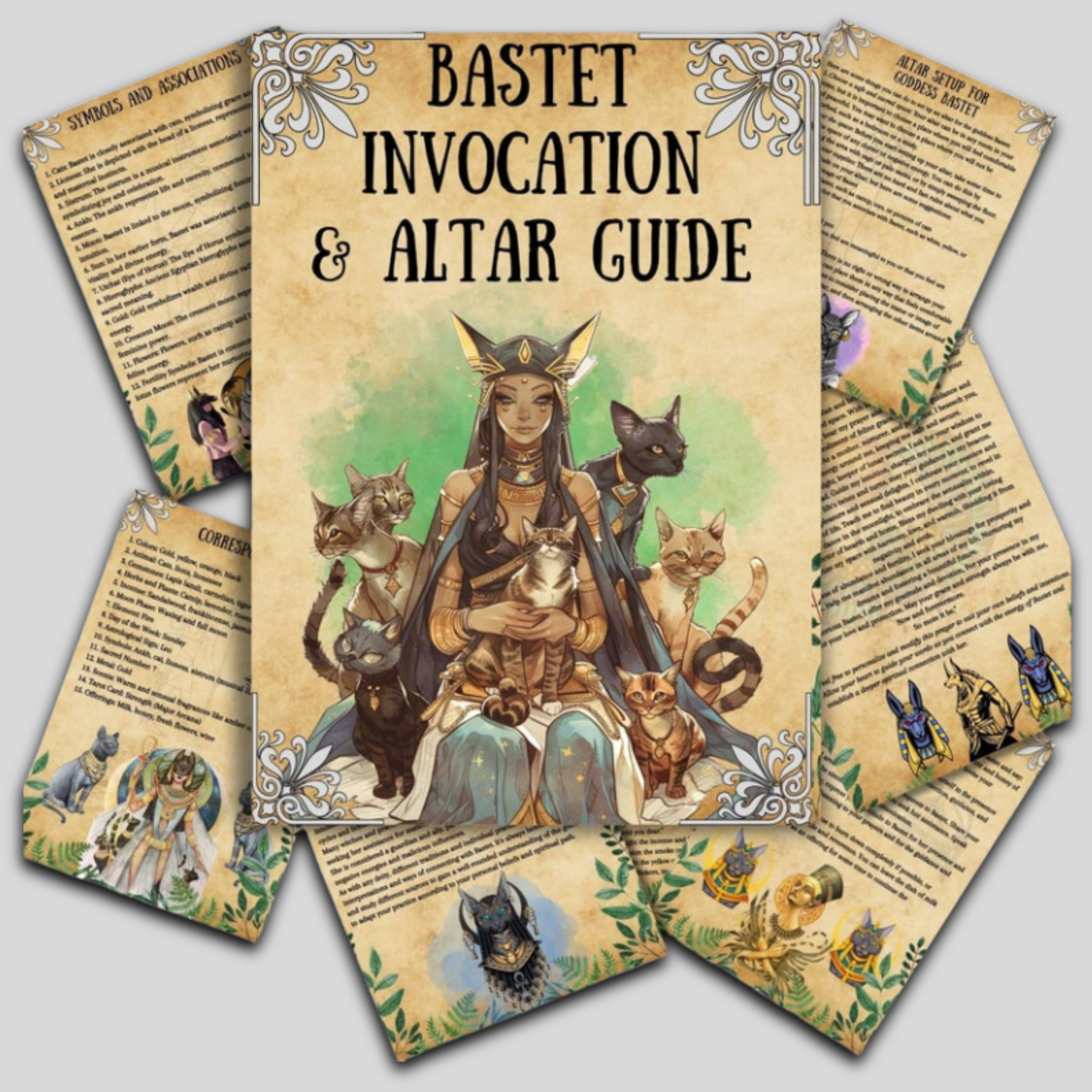 Bastet Altar Guide: Printable Grimoire Pages, Prayer & Invocation Rituals for the Egyptian Goddess Bastet in Wicca Witchcraft