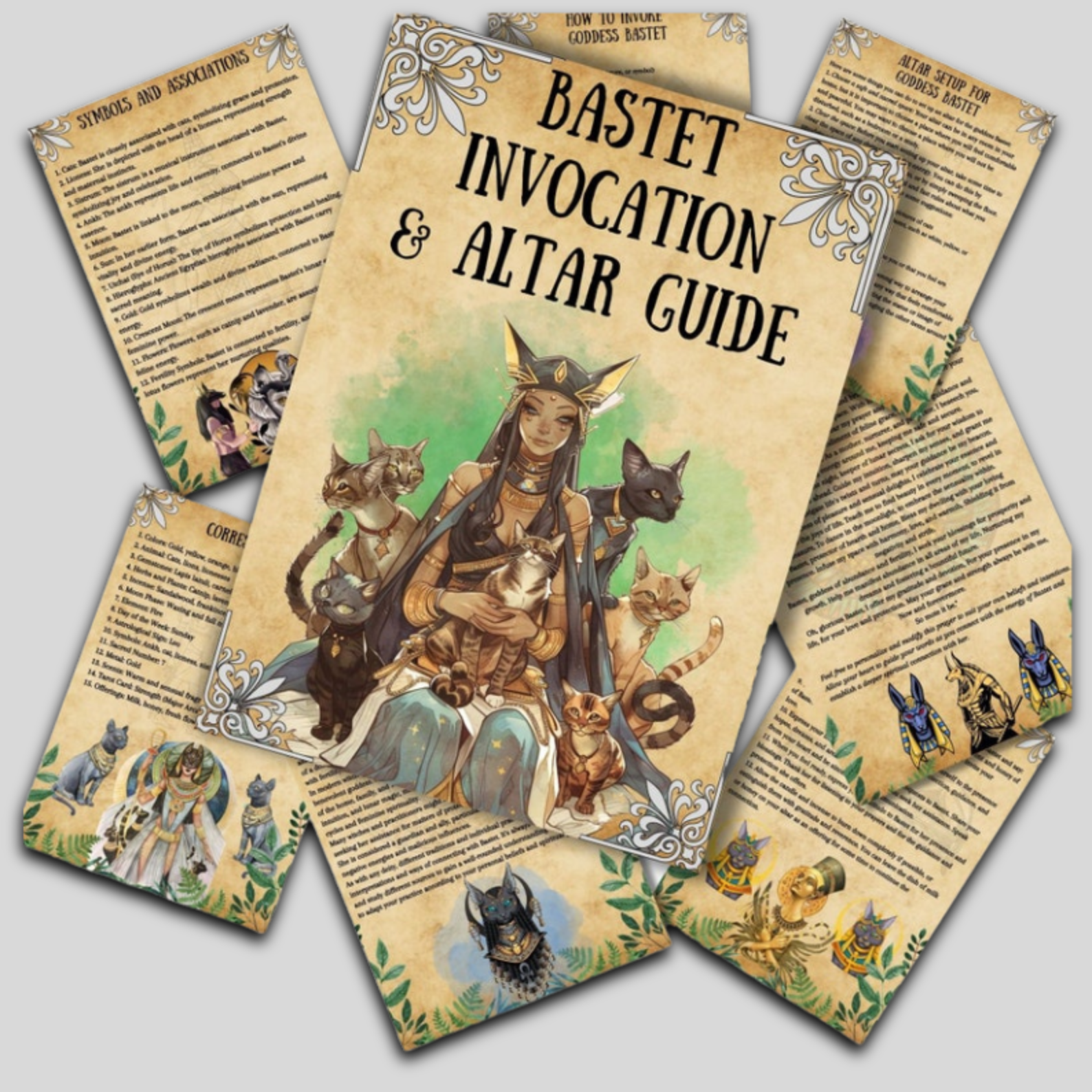 Bastet Altar Guide: Printable Grimoire Pages, Prayer & Invocation Rituals for the Egyptian Goddess Bastet in Wicca Witchcraft