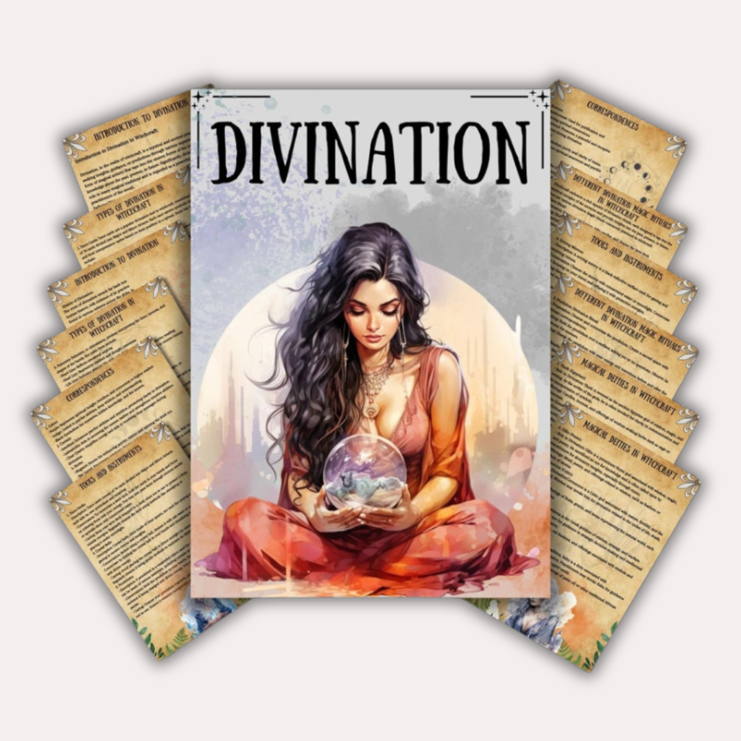 Secret Divination Magic Grimoire Pages: Wiccan Rituals for Beginners and Pagan Book of Shadows