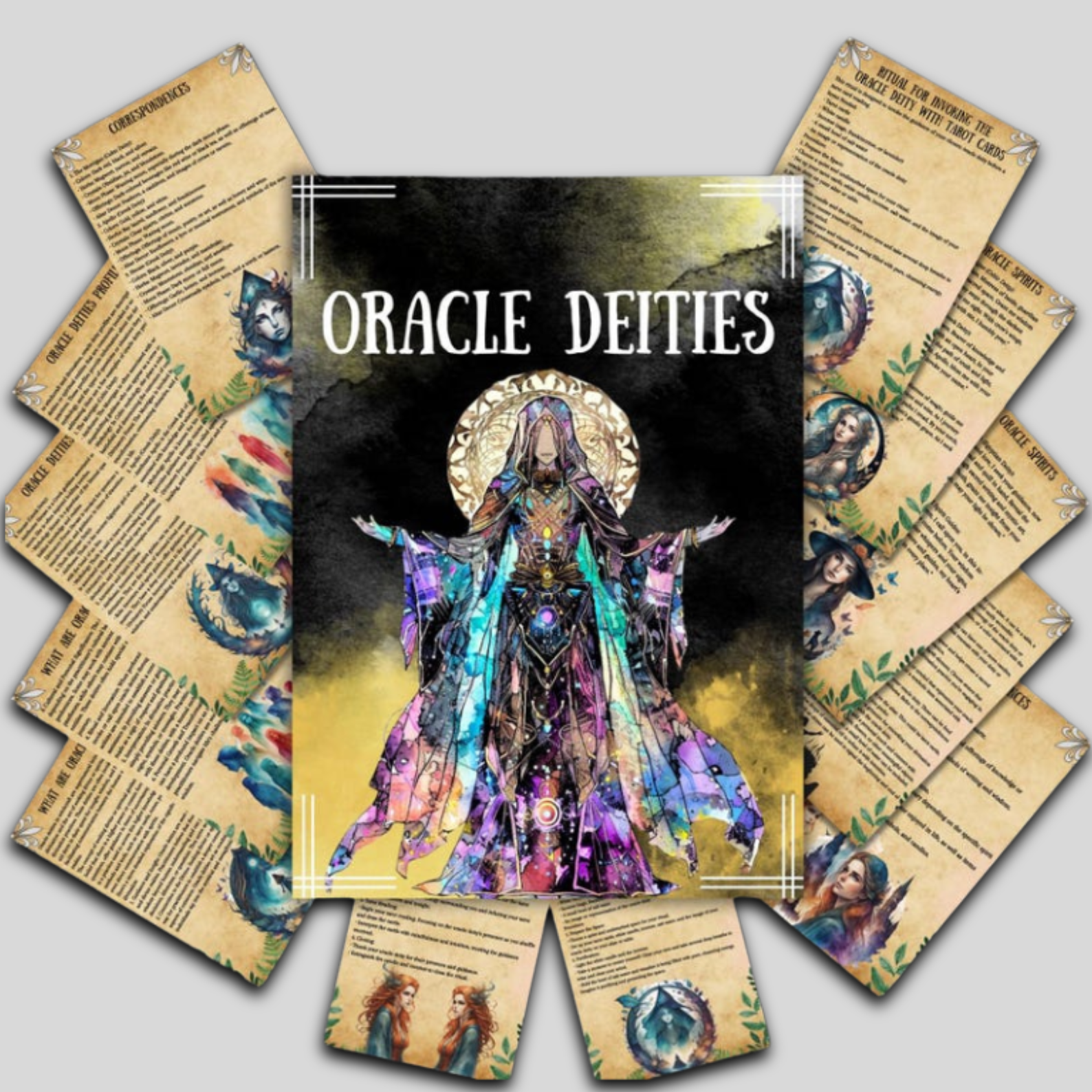 Oracle Deities Grimoire Pages, Printable Deities, Book of Shadows, Magic Rituals, Oracle, Wicca, Beginner Witchcraft, BOS Pages