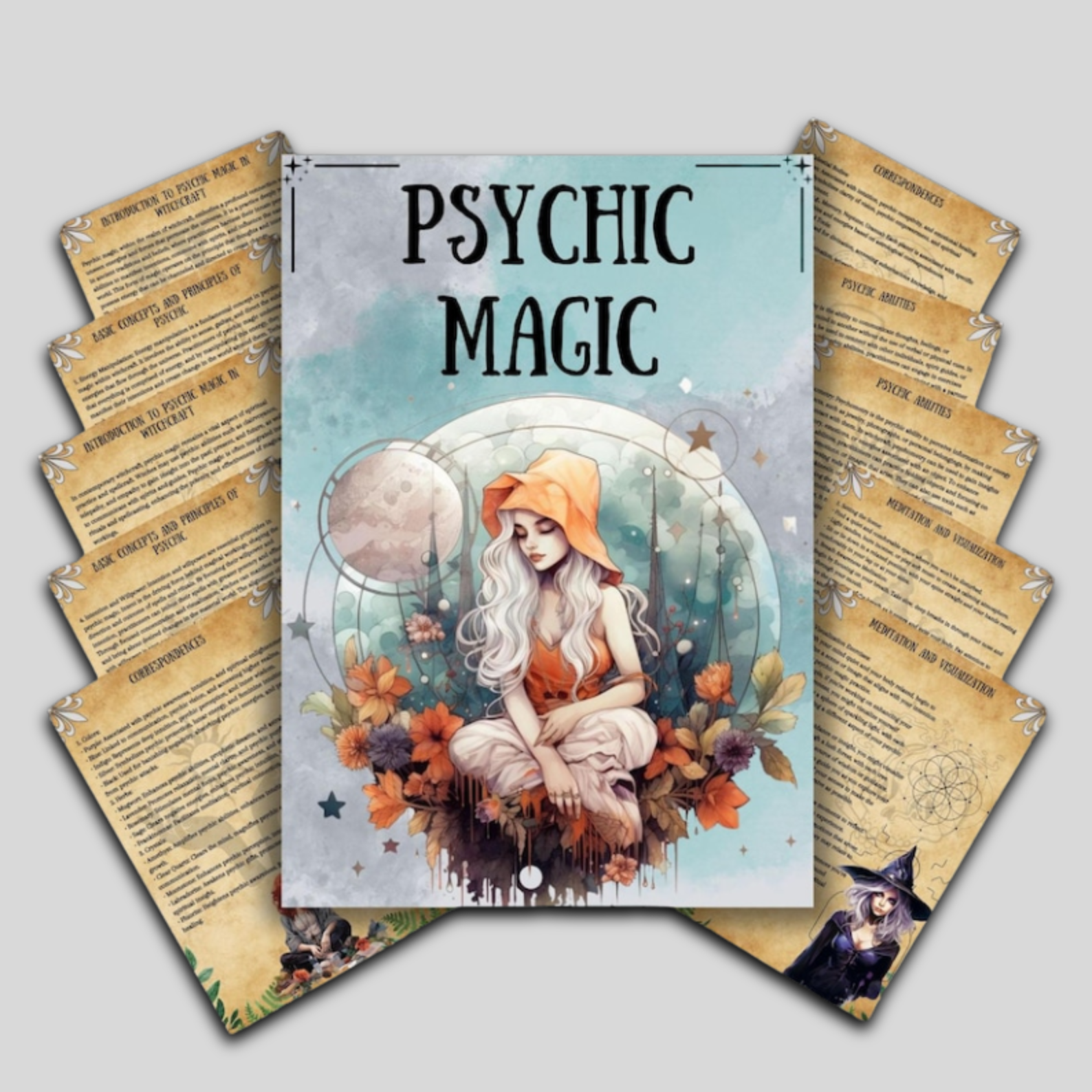 Secret Psychic Magic Grimoire Pages, Wicca Witchcraft Journal, Psychic Rituals, Pagan Witch, Beginner Witchy, BOS Pages