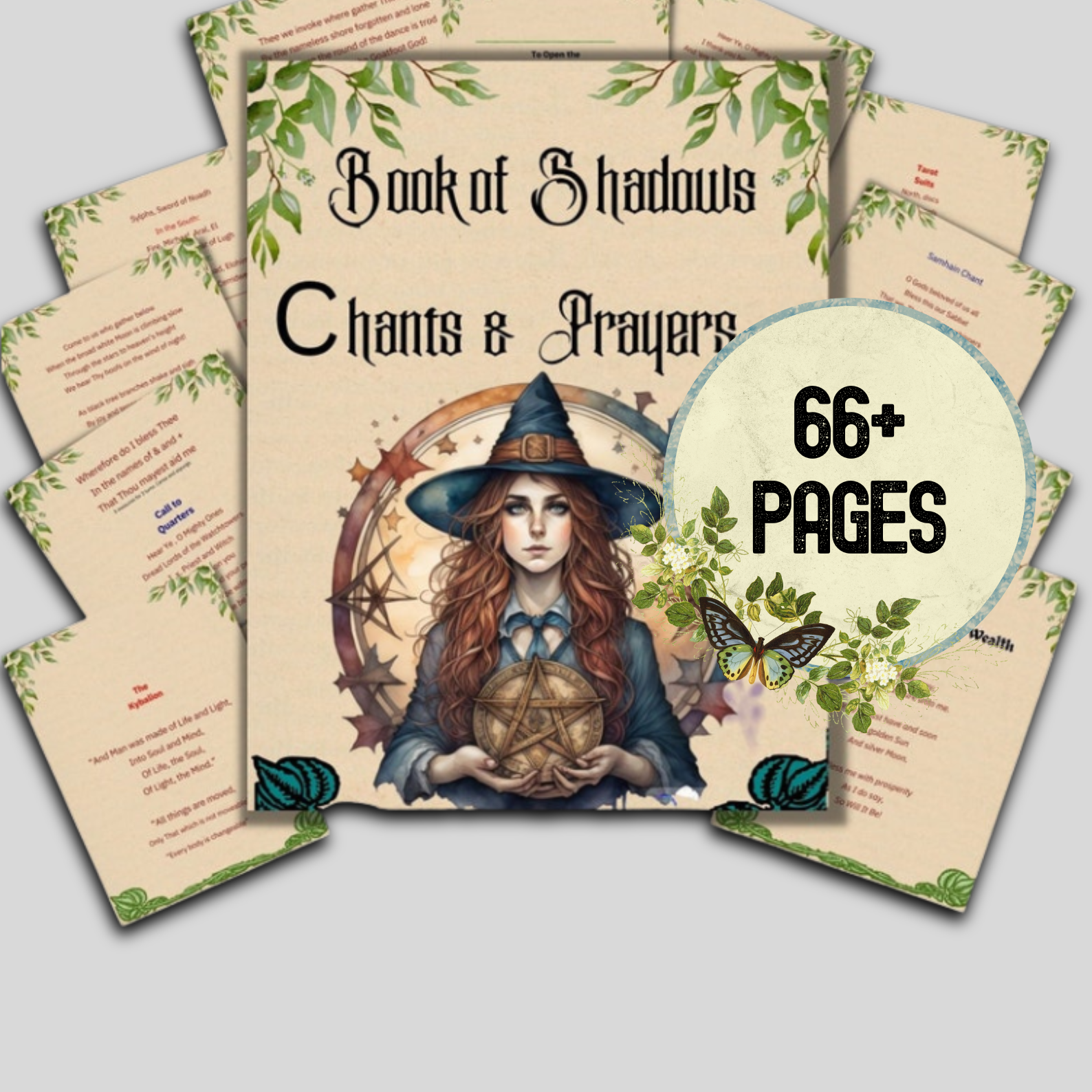 Secret Witchcraft Chants, Grimoire Pages, Printable Book of Shadows, Wiccan Chants, Incantations, Pagan Rituals, Beginner Witch BOS Pages