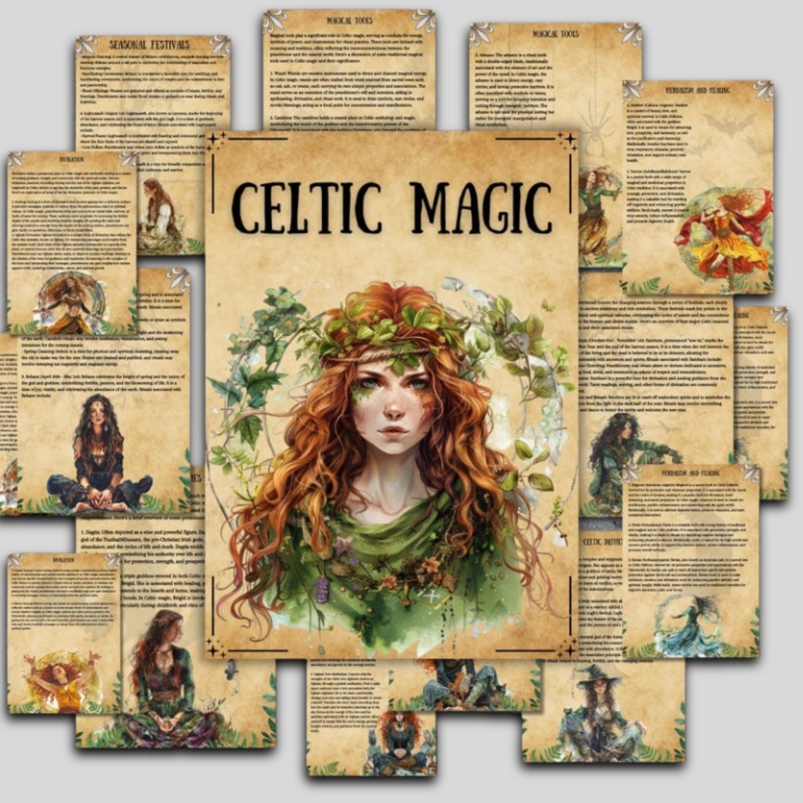 Secret Celtic Magic Grimoire Pages, Wiccan Witchcraft, Book of Shadows, Celtic Rituals, Pagan Witchy BOS Pages