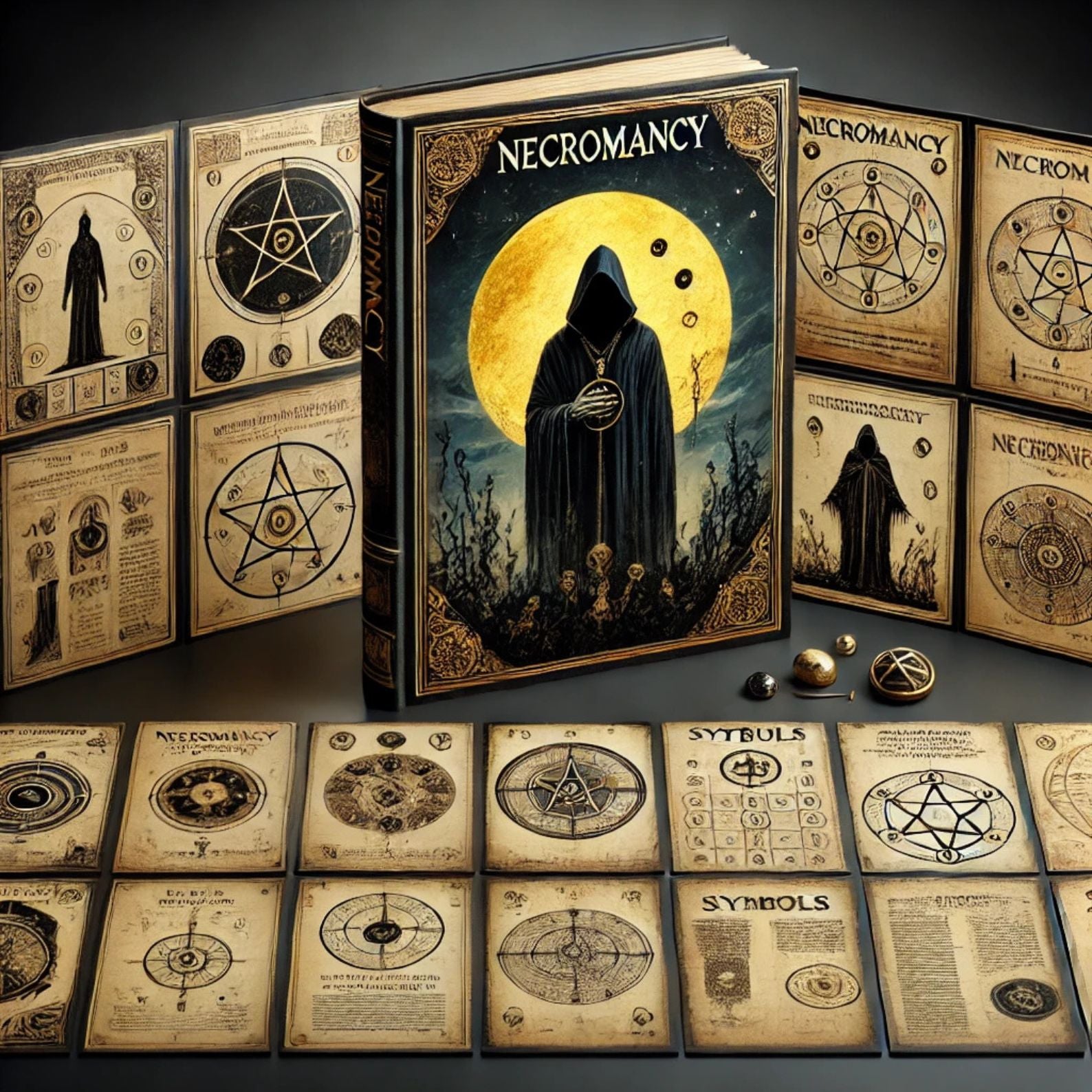 Mystical Necromancy Grimoire Pages: Witchcraft Book of Shadows for Beginners | Magic Rituals & Pagan Practices