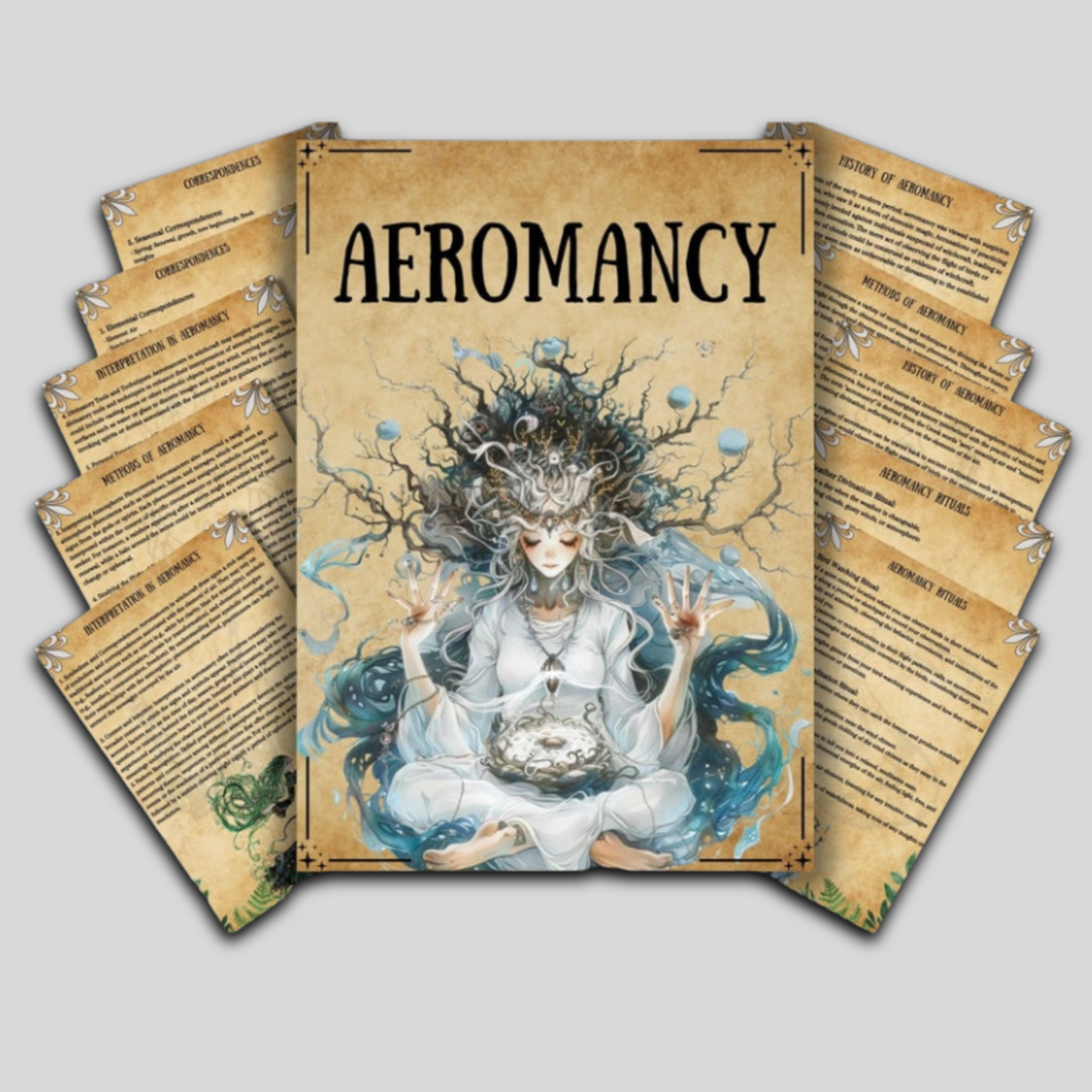 Aeromancy Grimoire Pages: Wiccan Witchcraft Rituals & Divination for Beginners - Printable Book of Shadows