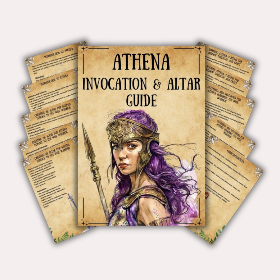 Secret Athena Altar Guide: Grimoire Pages for Wicca Witchcraft and Greek Goddess Rituals