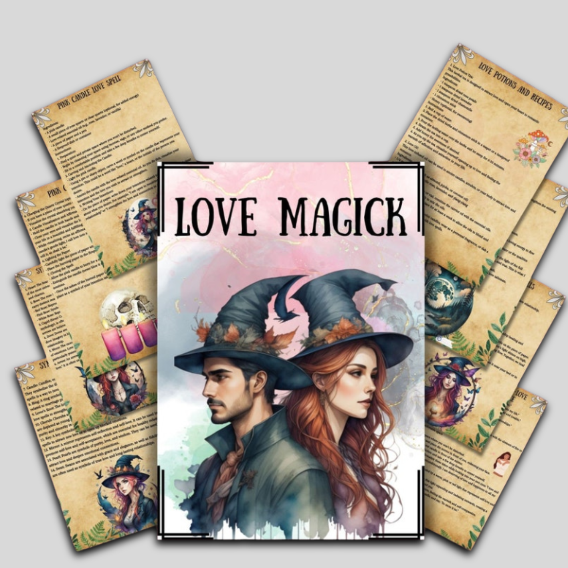 Love Magic Grimoire Pages, Wiccan Book of Shadows, Love Rituals, Pagan, Beginner Witchcraft, Witchy Journal, BOS Pages