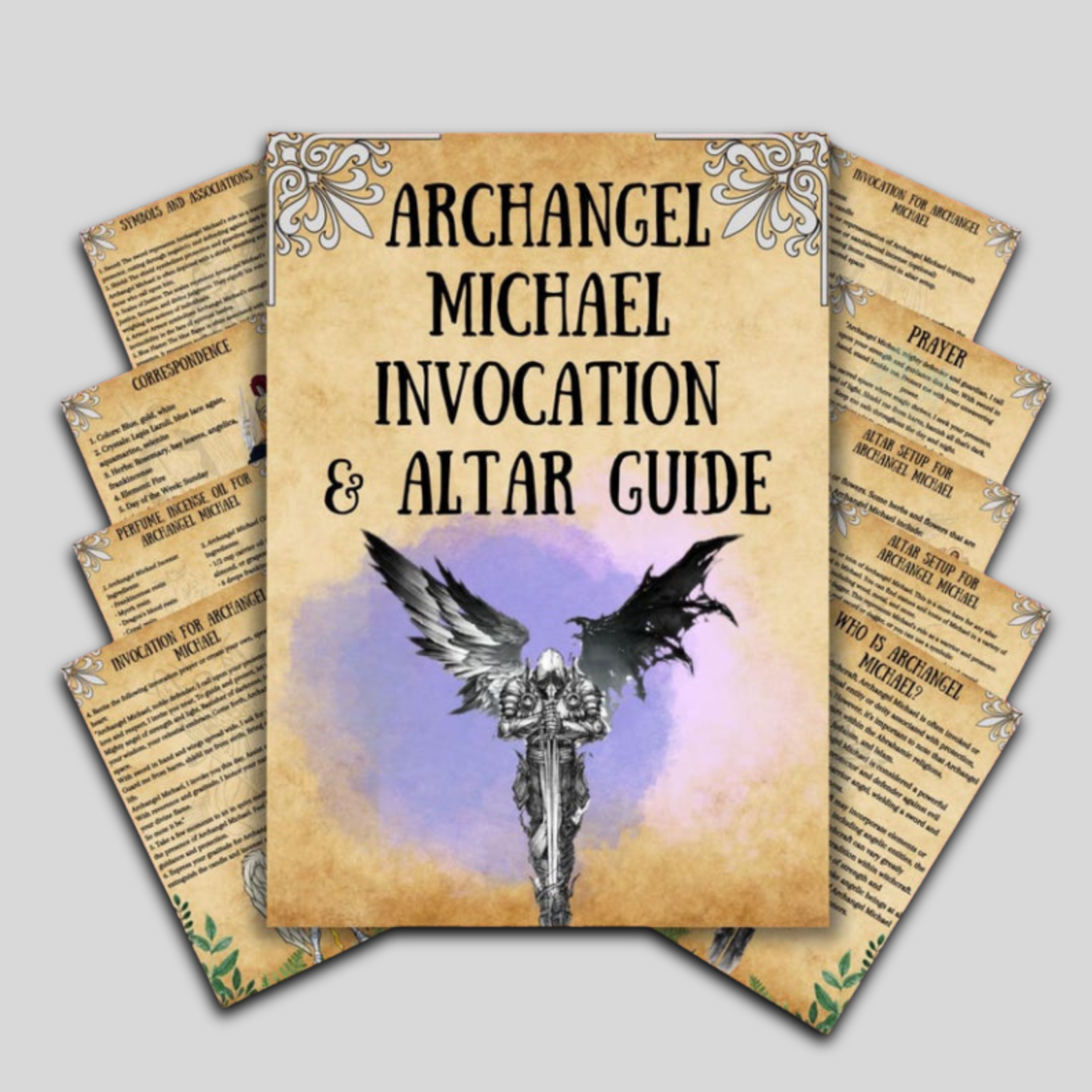 Archangel Michael Grimoire Pages, Altar Setup, Invocation, Printable Book of Shadows, Prayers, Wicca Witchcraft, Magick, Baby Witch, Angelic Profile