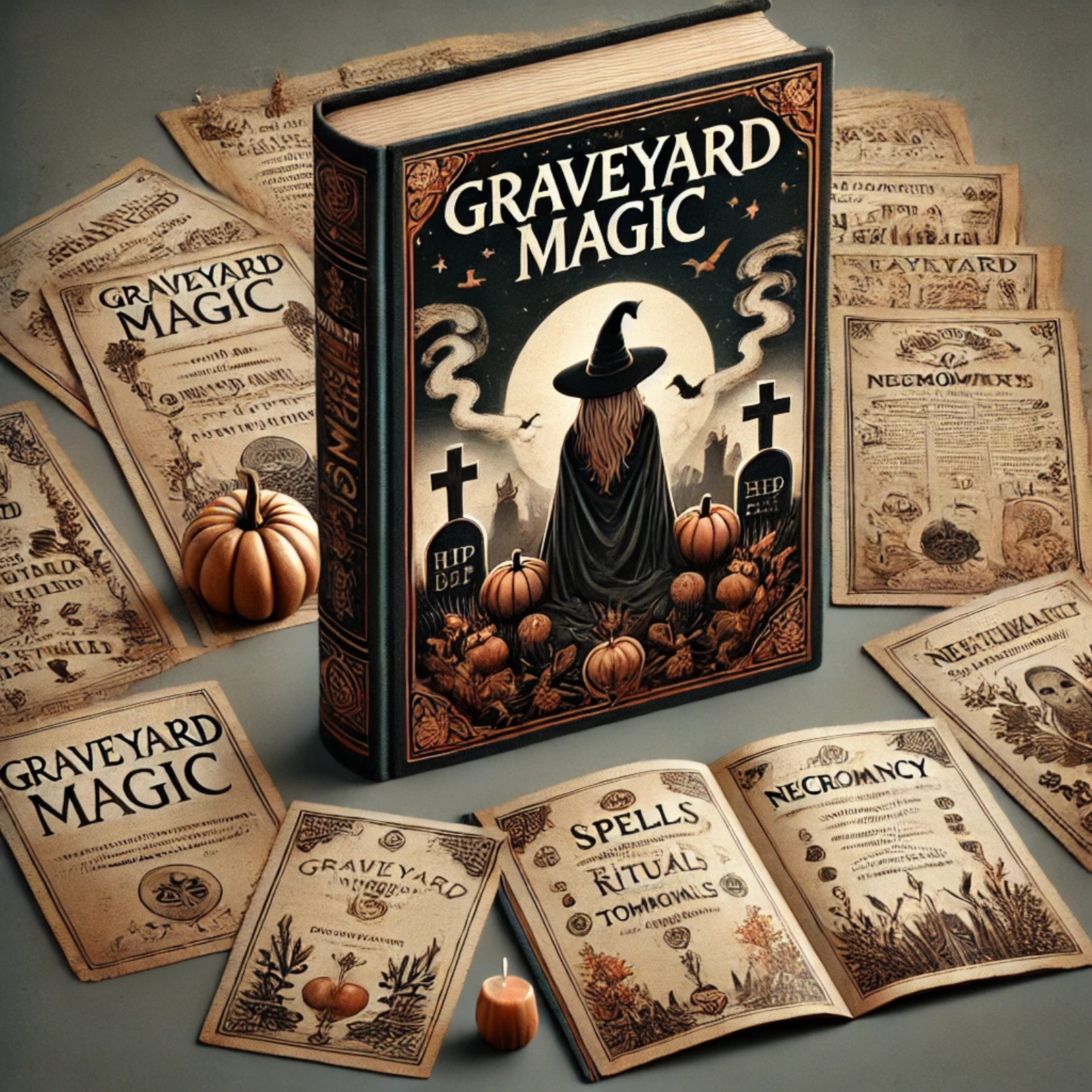 Secret Graveyard Grimoire Pages: Witch's Book of Shadows, Graveyard Rituals & Magic for Beginners, Pagan Witchcraft BOS Pages