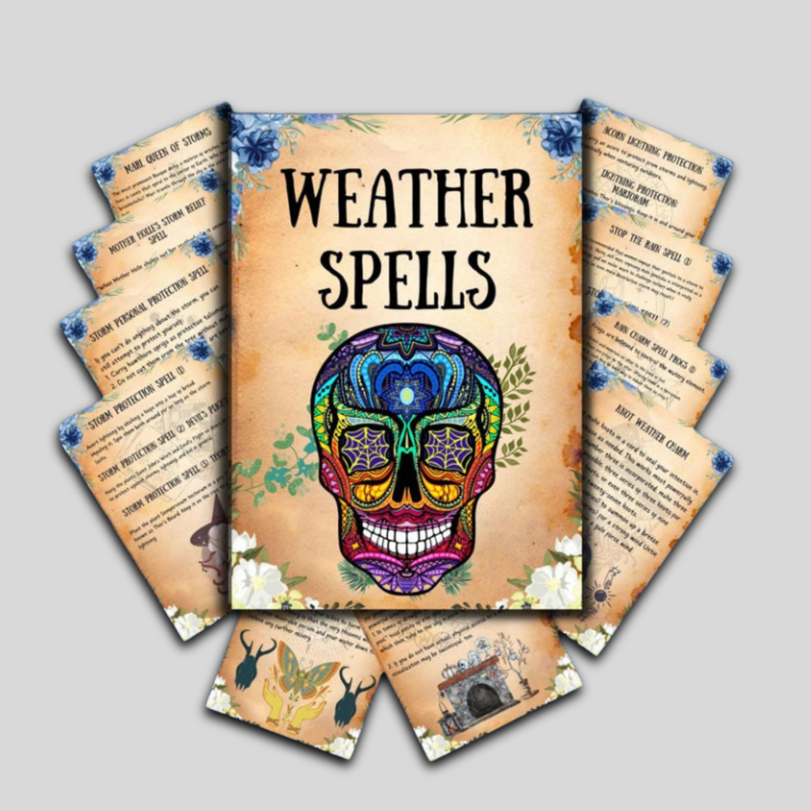 Weather Magic Spells Bundle: Printable Book of Shadows Pages for Beginner Witches and Pagans