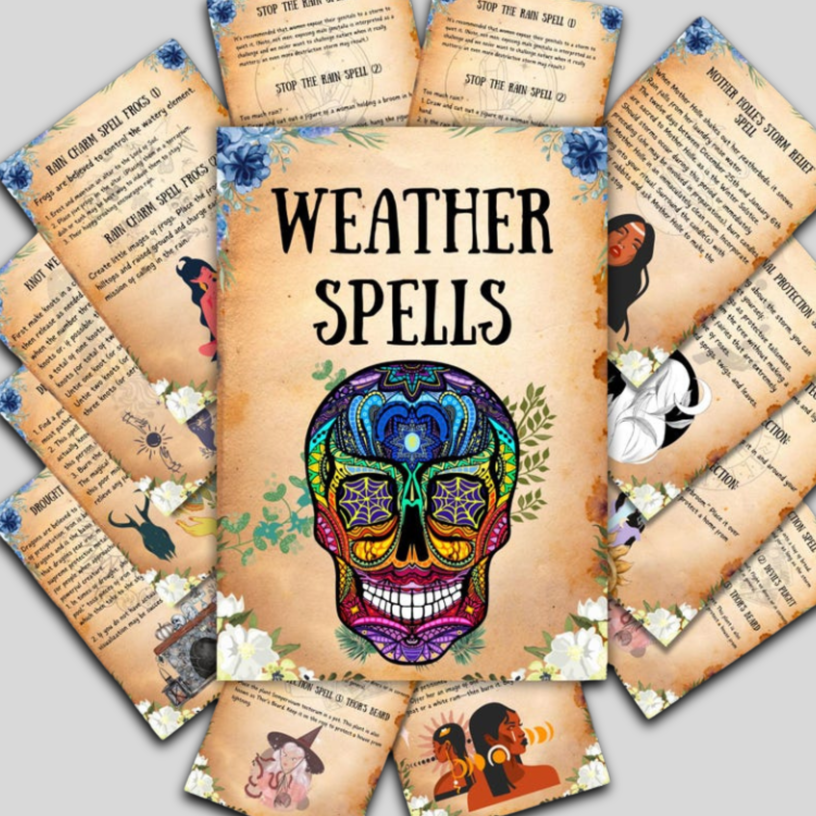 Weather Magic Spells Bundle: Printable Book of Shadows Pages for Beginner Witches and Pagans