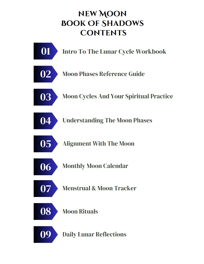 Moon Phases Guide | Lunar Tracker | Lunar Guide | Moon Magic Handbook | Moon Cycles | Menstrual Cycle Tracker | 2025 Lunar Insights Planner